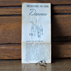 Molla di attacco per macchine da cucire antiche e da ricamo per macchine a punto dritto con istruzioni Parti di macchine da cucire vintage
