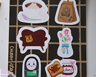 Kawaii Cafe Coffee Cute Anime Sticker Sheet Inspired Fan Art