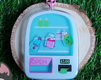Drink Vending Machine Shaker Keychain Cute Green Tea Ramune Lychee Jelly Japanese Vending