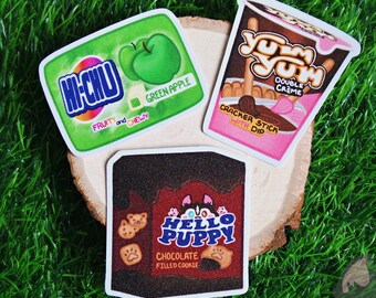Asian Snacks Candy Cute Sticker Hello Panda Hi Chew YanYan Glitter Decal