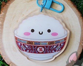 Asian Iconic Rice Bowl Nostalgia Vietnamese Cute Keychain Funny Gift