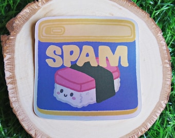 Canned Ham Spam Musubi Matte Holographic Decal Vinyl Sticker Cute Funny Hawaii