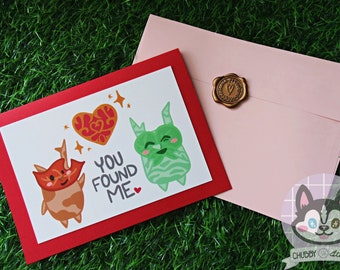 You Found Me Korok Mini Print Greeting Card BOTW Zelda Inspired Fan Art