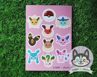 Eeveelution Pokemon Sticker Sheet Inspired Fan Art