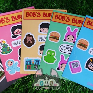 Bob&#39;s Burgers Sticker Sheet Inspired Fan Art Belcher Family