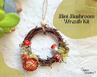 Mini Mushroom Wreath Kit: DIY Cottagecore Craft