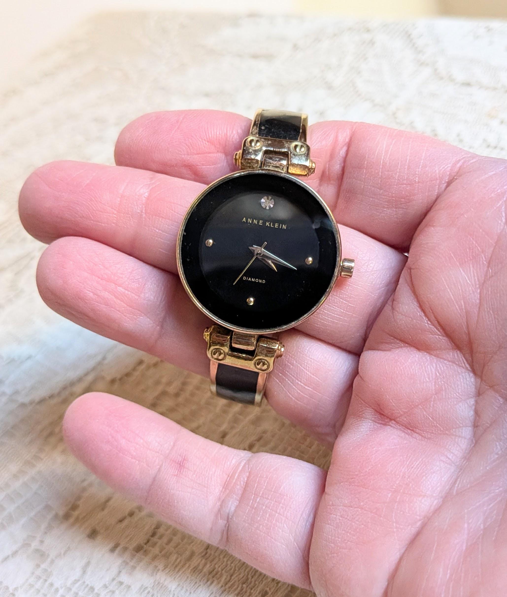 Anne Klein Watch Black Gold - Etsy