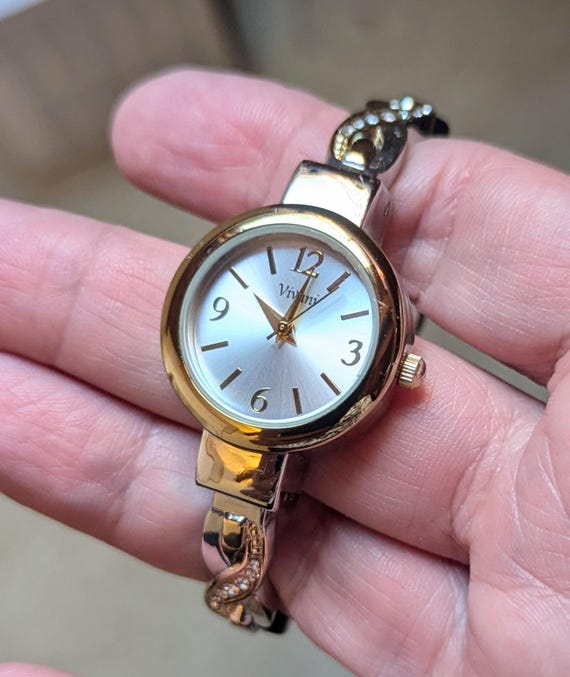 Montre Femme Vivani Vintage - Cadran Argent 27mm, Bracelet Extensible, Pile Neuve, Occasion