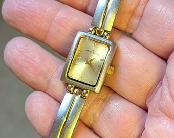 Working vintage Anne Klein two tone gold & silver unisex quartz watch with new battery
