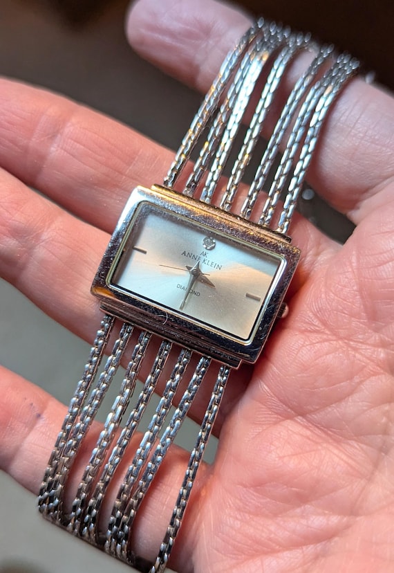 Vintage Anne Klein Watch Choker: Silver Tone Multi-strand  display picture 2
