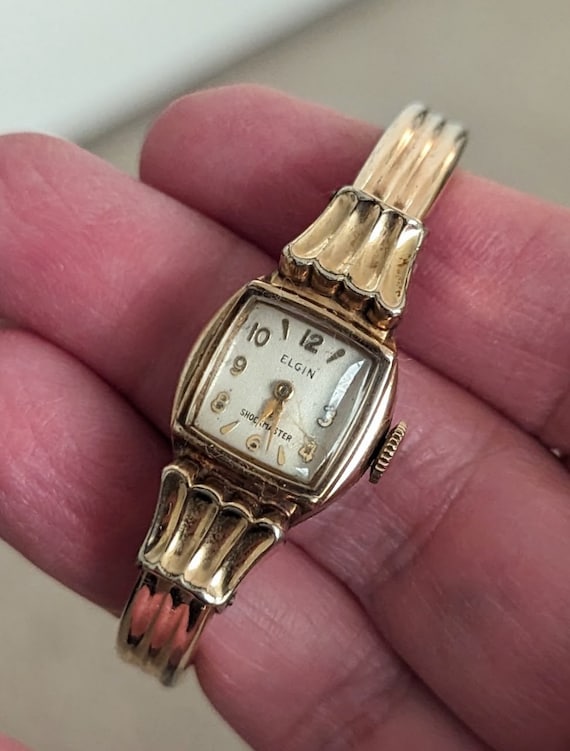 WORKING Vintage Elgin 10k Yellow Gold RGP Ladies … - image 1