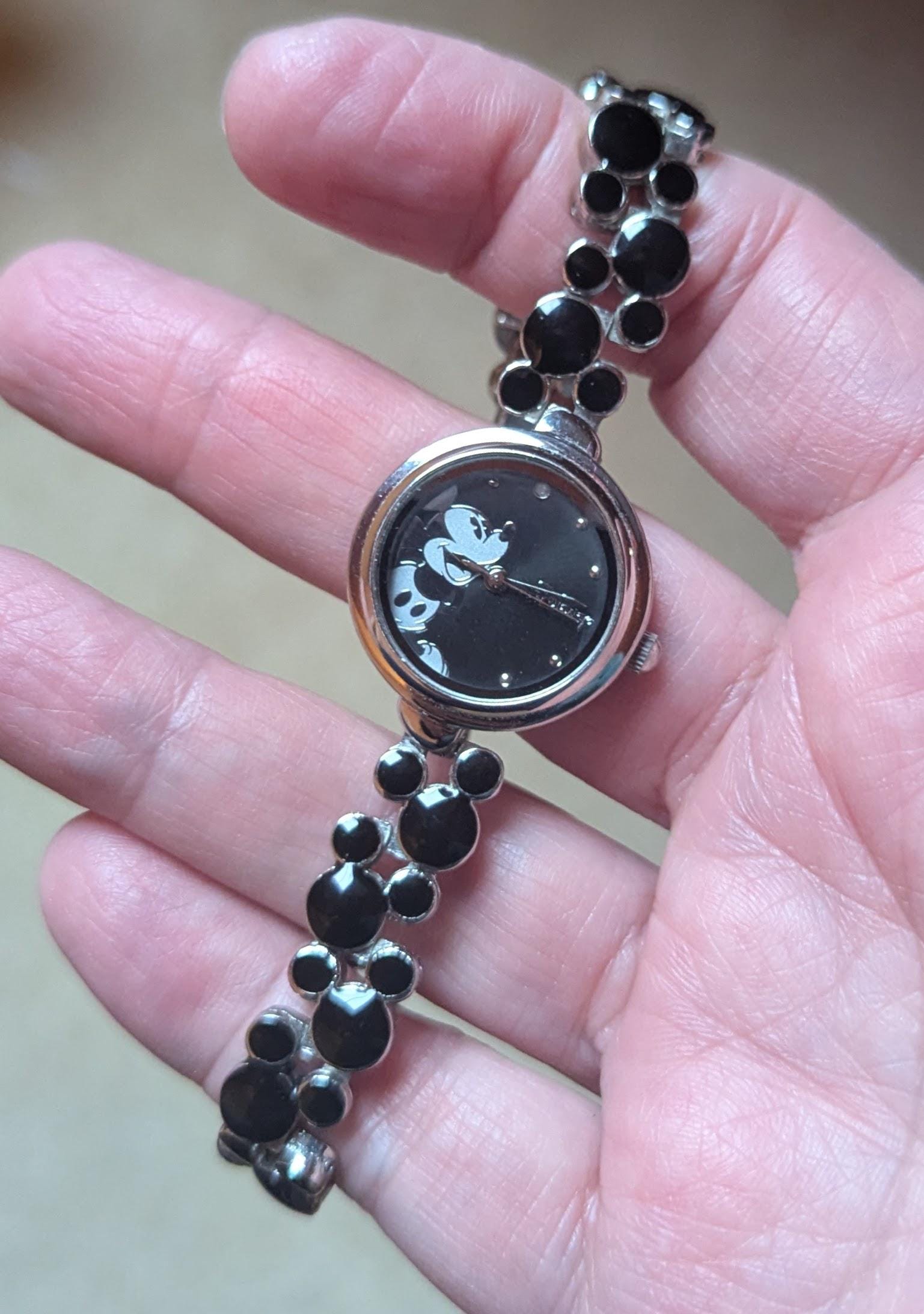 Vintage Working Black & Silver Disney Micky Mouse Watch With  display picture 1