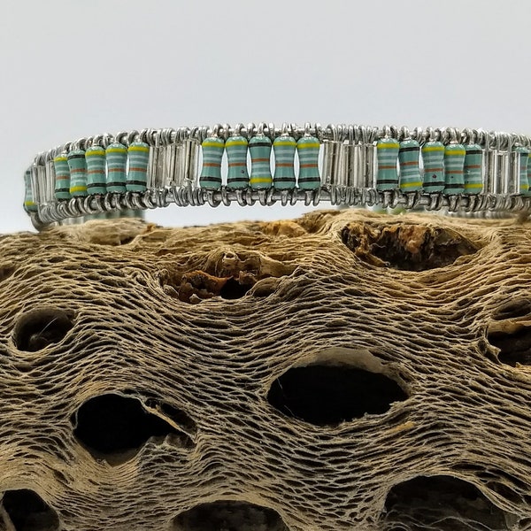 Upcycled Seafoam green resistor bracelet