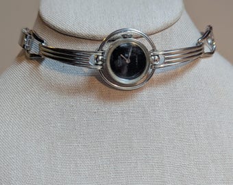 Vintage Sutton Watch Choker: Silver Tone Steampunk Retro Futuristic Discounted, please read