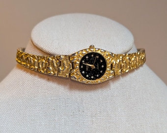Vintage Gruen Women's Quartz Watch: Gold Plated Nugget Band, 6