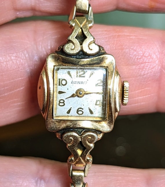 Vintage Benrus 10K RGP Yellow Gold Ladies Watch with … - Gem