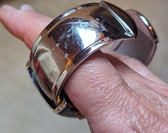 Working Vintage Sevil Silver Tone Modern Contemporary Cuff  display picture 1