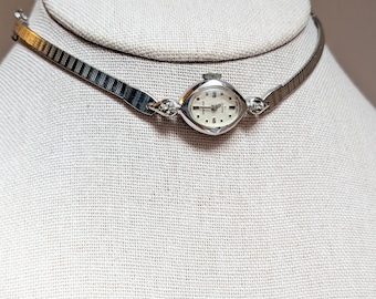 Vintage Waltham Silver Tone Oval Choker with Upcycled Gold Filled Vintage Band Delicate Steampunk Dainty