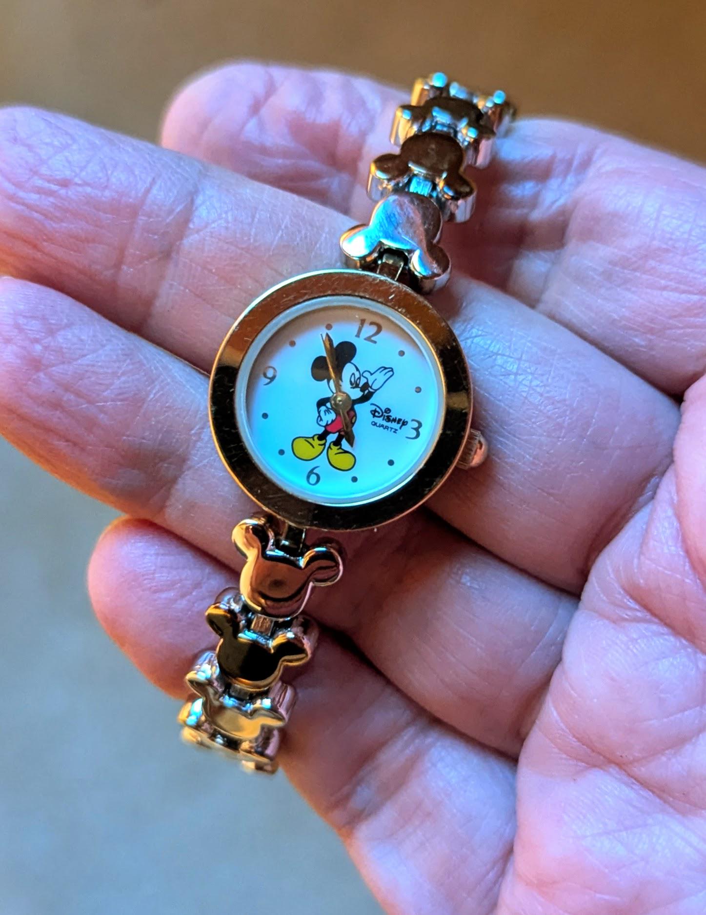 Disney Mickey Mouse Watch Pink Comic Strap Japan Movement Working New Battery Vintage Mickey & Minnie Mouse Watch – 1990s Disney, Lavender  main image 4