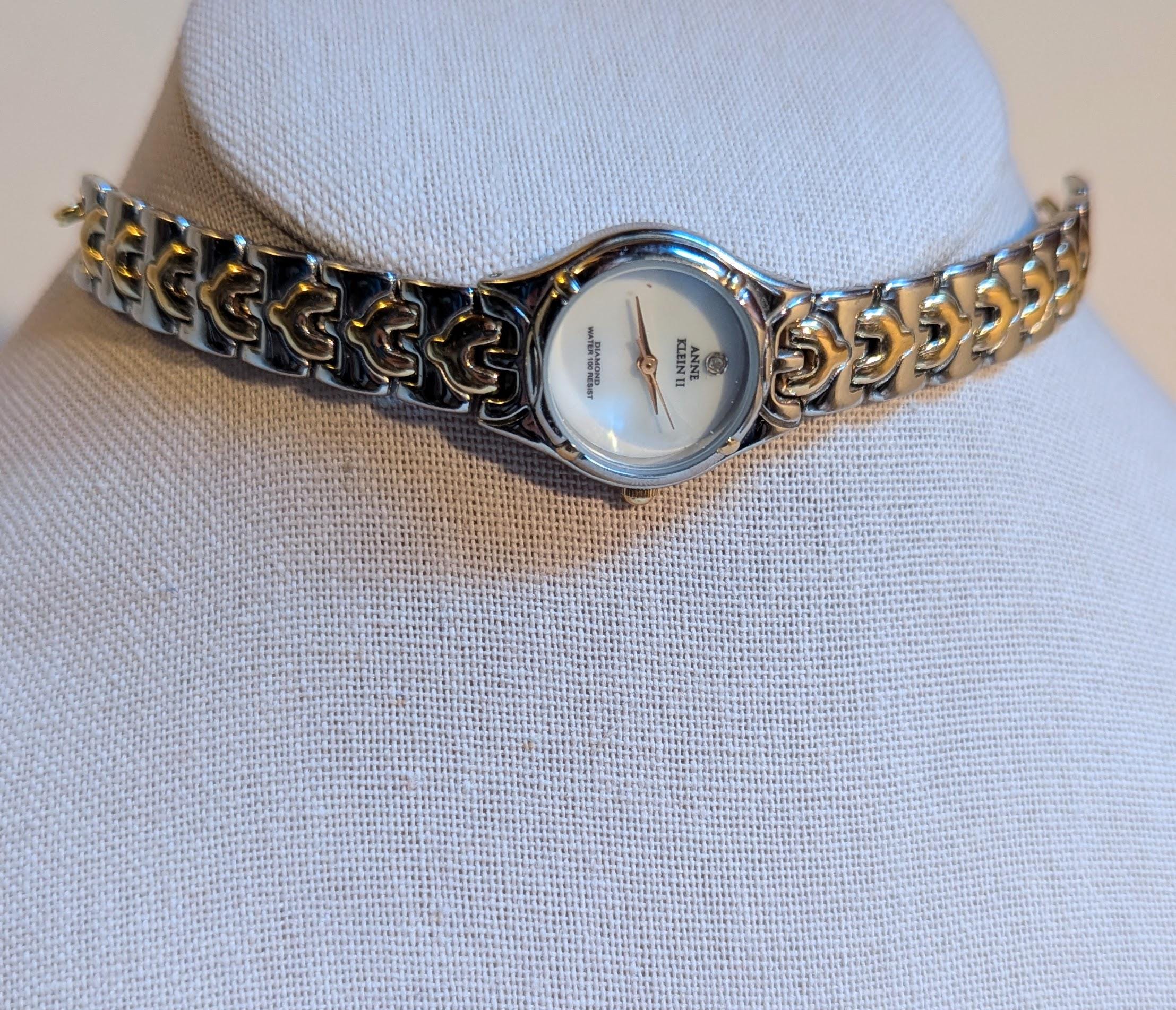 Vintage Anne Klein Watch Choker: Two-tone Y-link Necklace - Etsy display picture 1