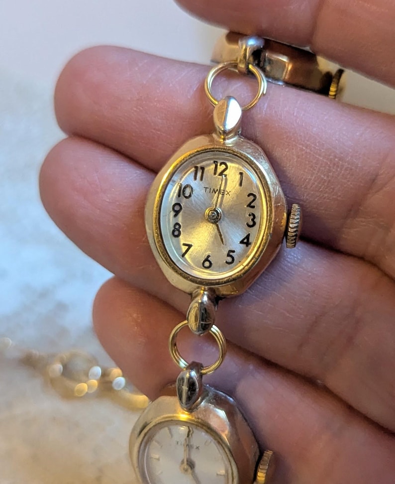 Vintage Gold Tone Timex Pub Crawl Oval Watch Choker: Upcycled Steampunk ...