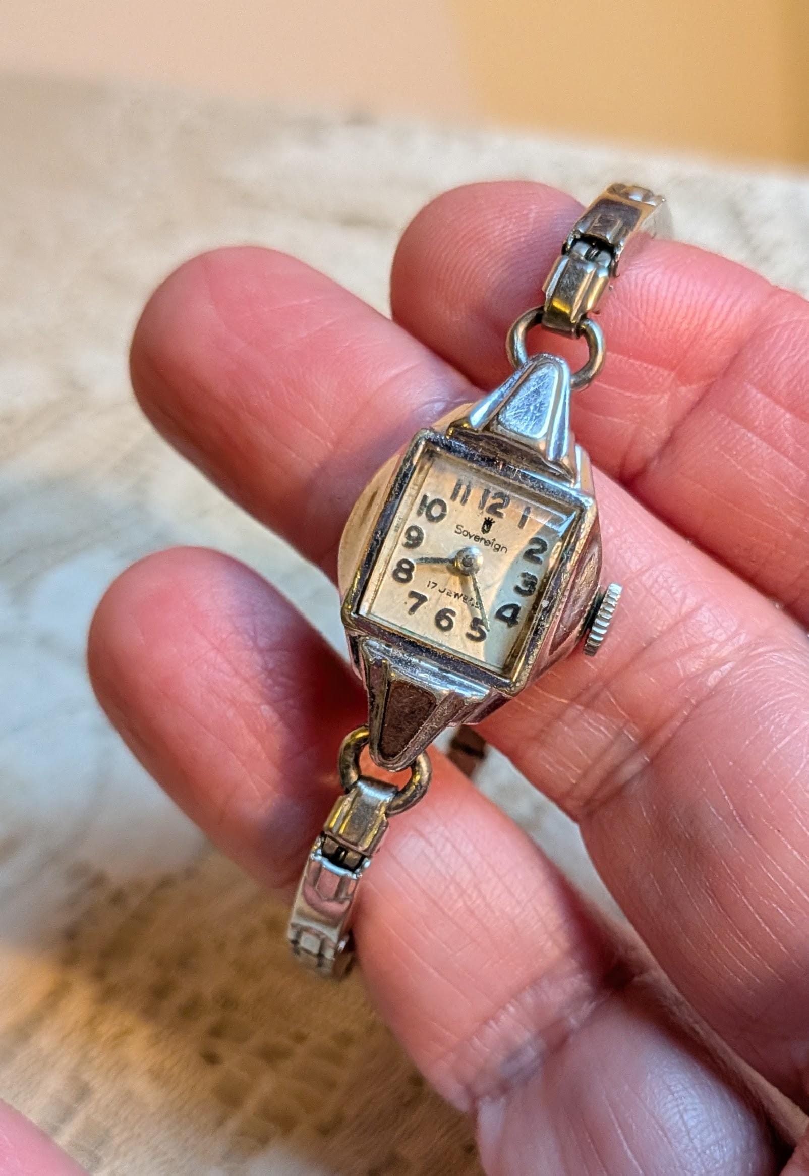 Benrus Vintage 17 Jewel s Square Fancy Tank Style Wristwatch Gold Dial No Band Benrus 17 Jewels Rectangle Wristwatches for sale | eBay main image 3