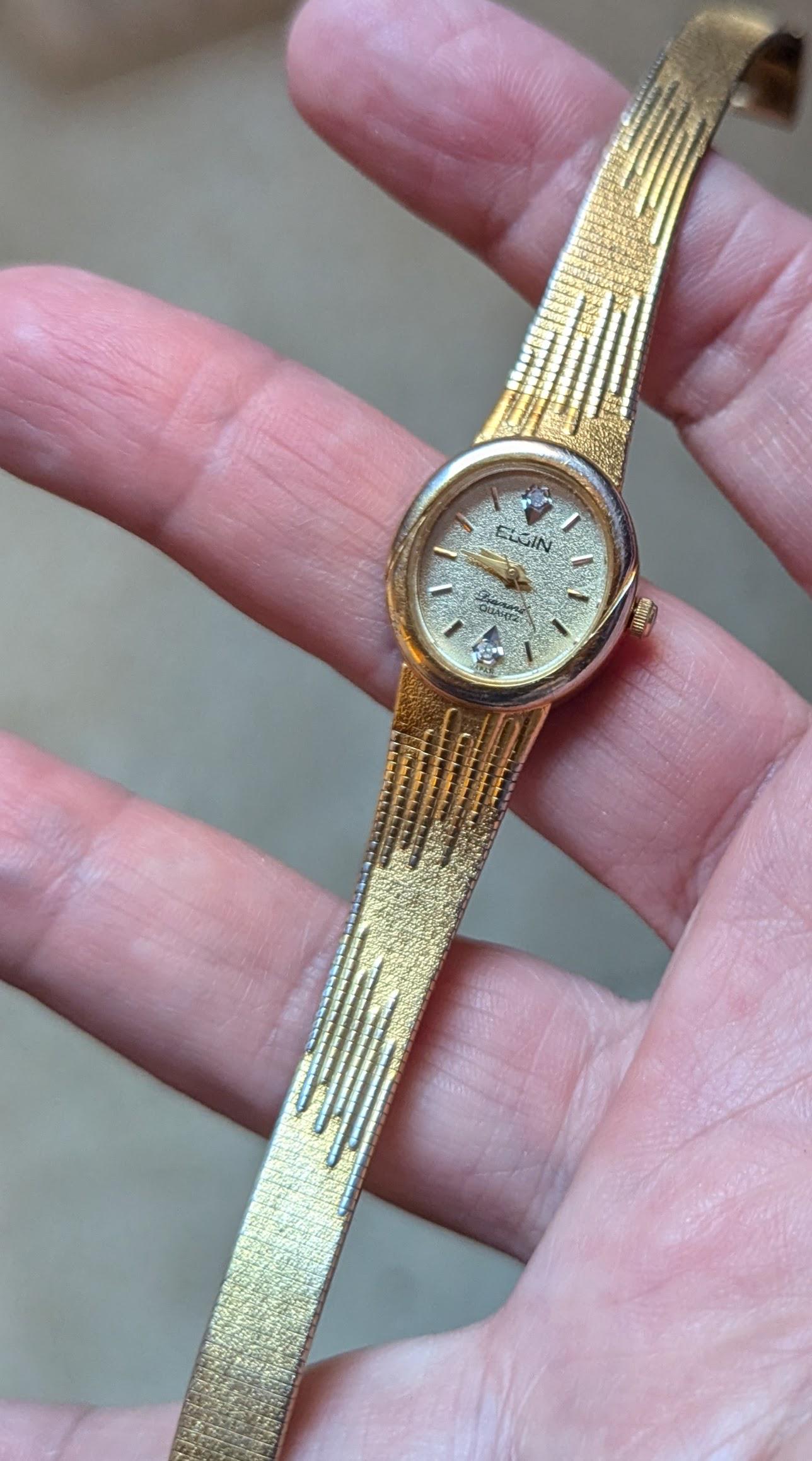 希少 ANDRE MOUCHE バングルウォッチ スイス ラインストーン