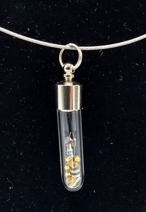Glass Mini Test Tube Pendant Necklace Etsy