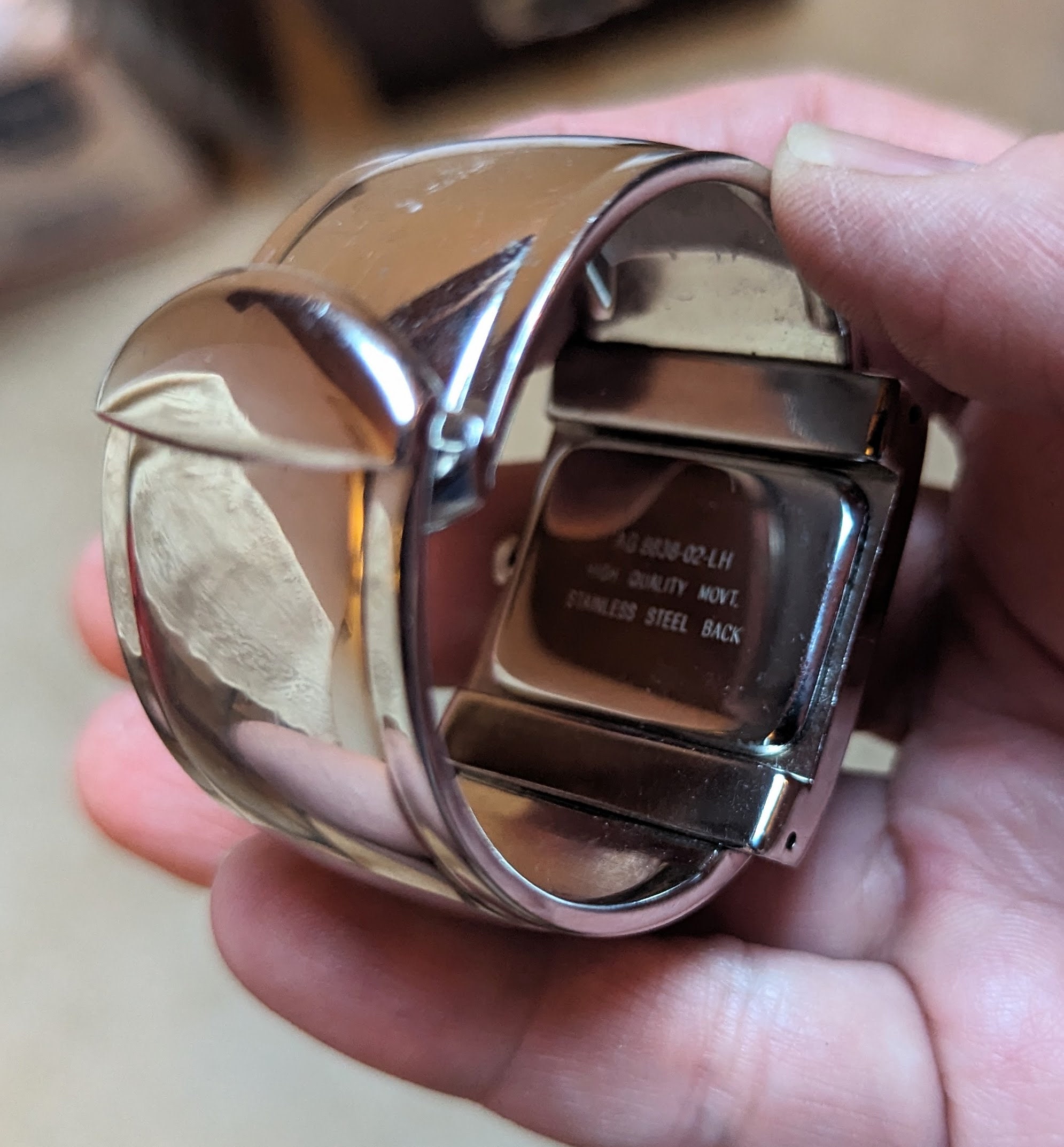 Vintage Sevil Women\'s Cuff Watch Quartz Runs Keeps Time Working Vintage Sevil Silver Tone Modern Contemporary Cuff  main image 2