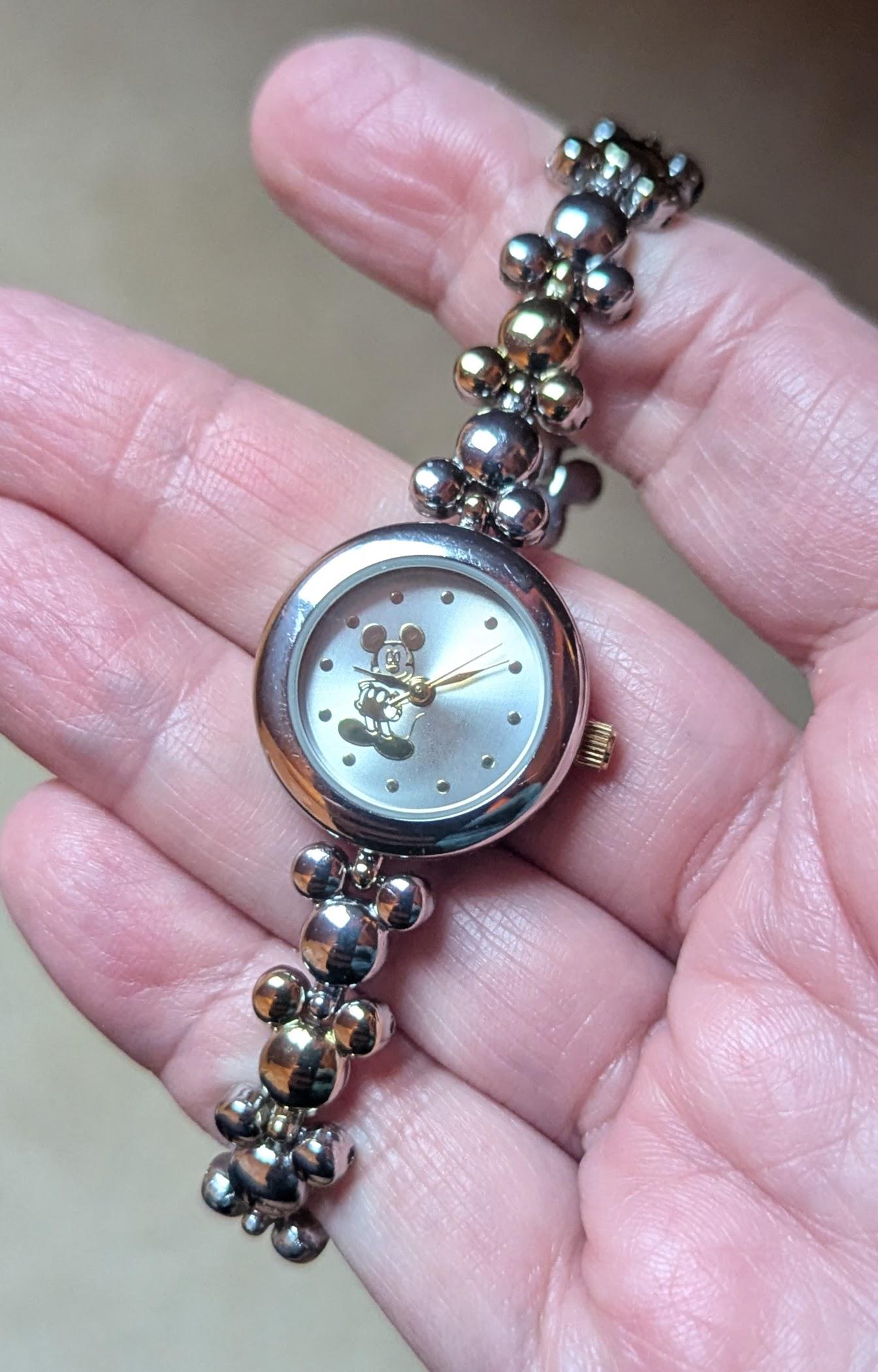 Vintage Working Two Tone Disney Micky Mouse Watch With 