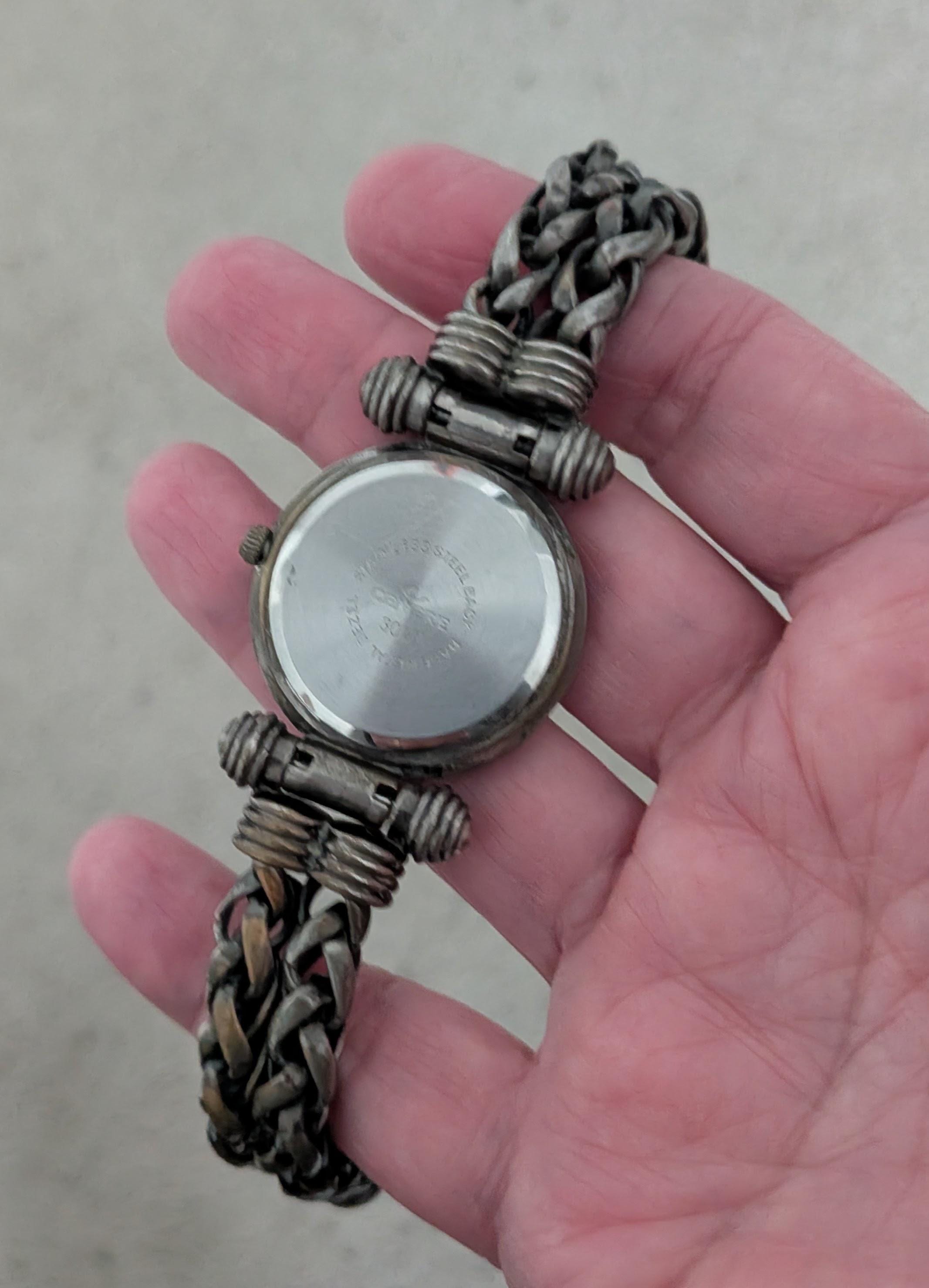Working Vintage Cenere Antique Silver Tone Quartz Watch With  display picture 1