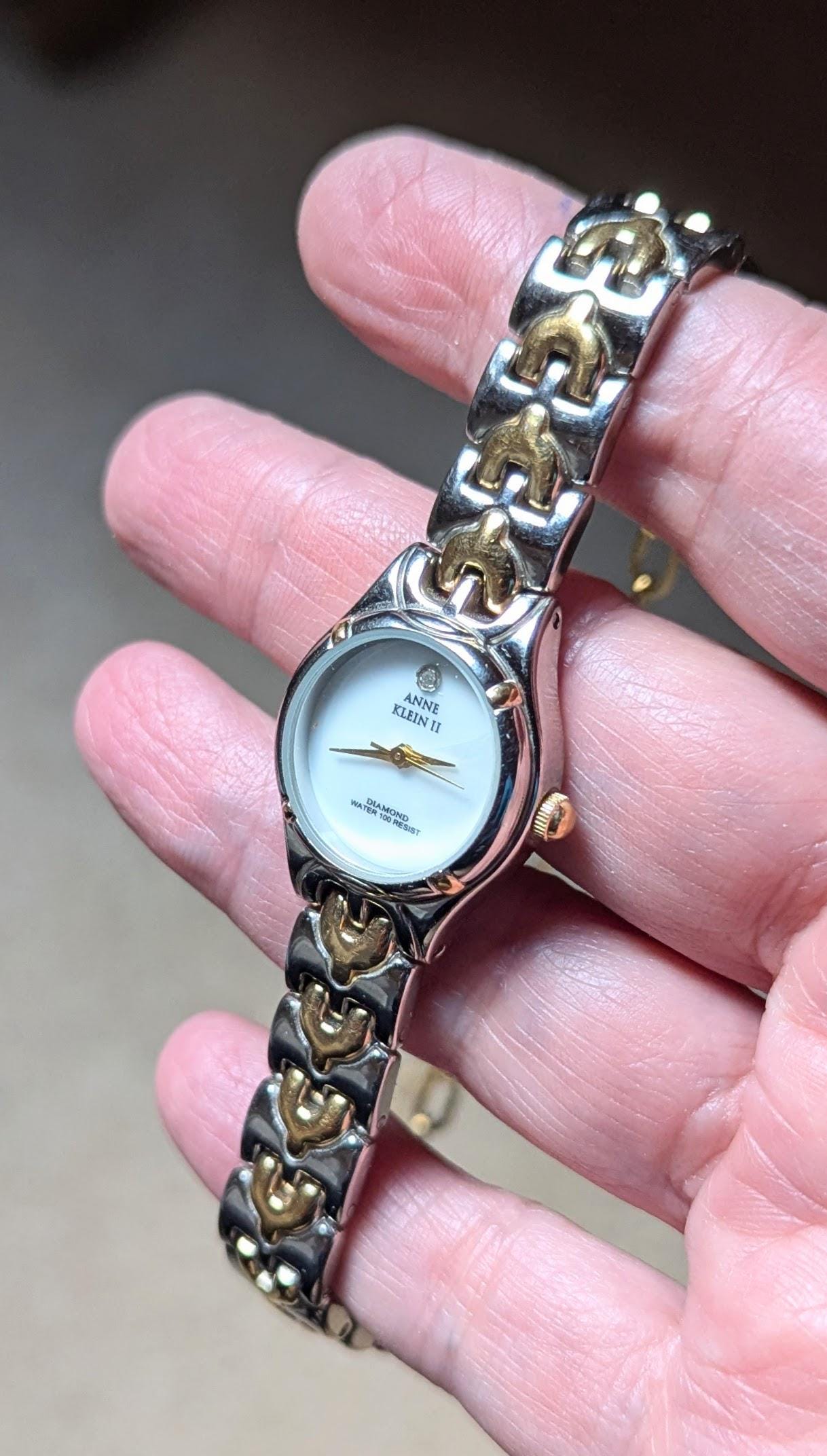 Vintage Anne Klein Watch Choker: Two-tone Y-link Necklace - Etsy display picture 2