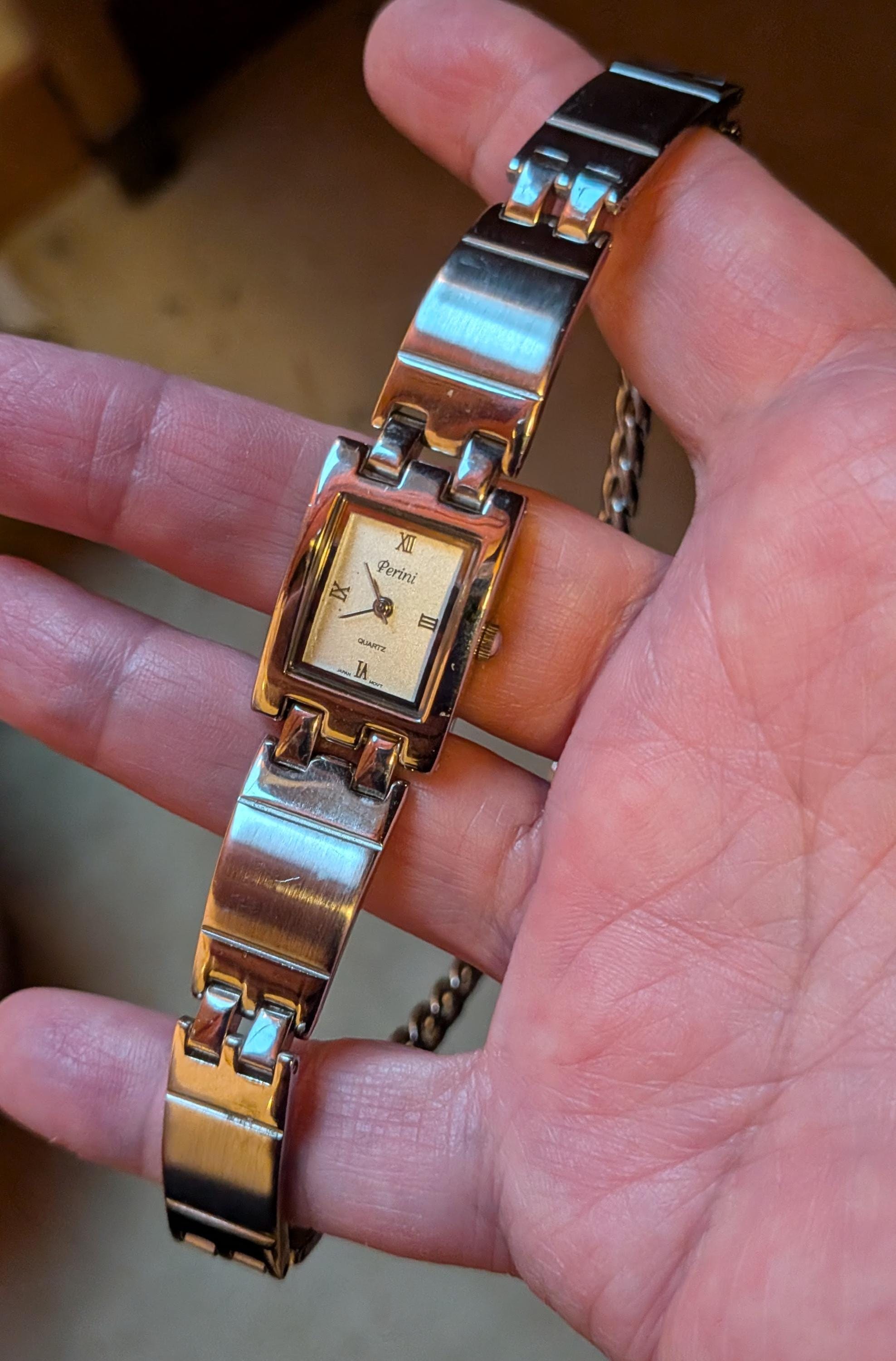 Vintage Perini Japan Wristwatch Silver Tone Bracelet Band Analog Ladies Watch Vintage Perini Japan women watch gold silver | Mercari main image 2