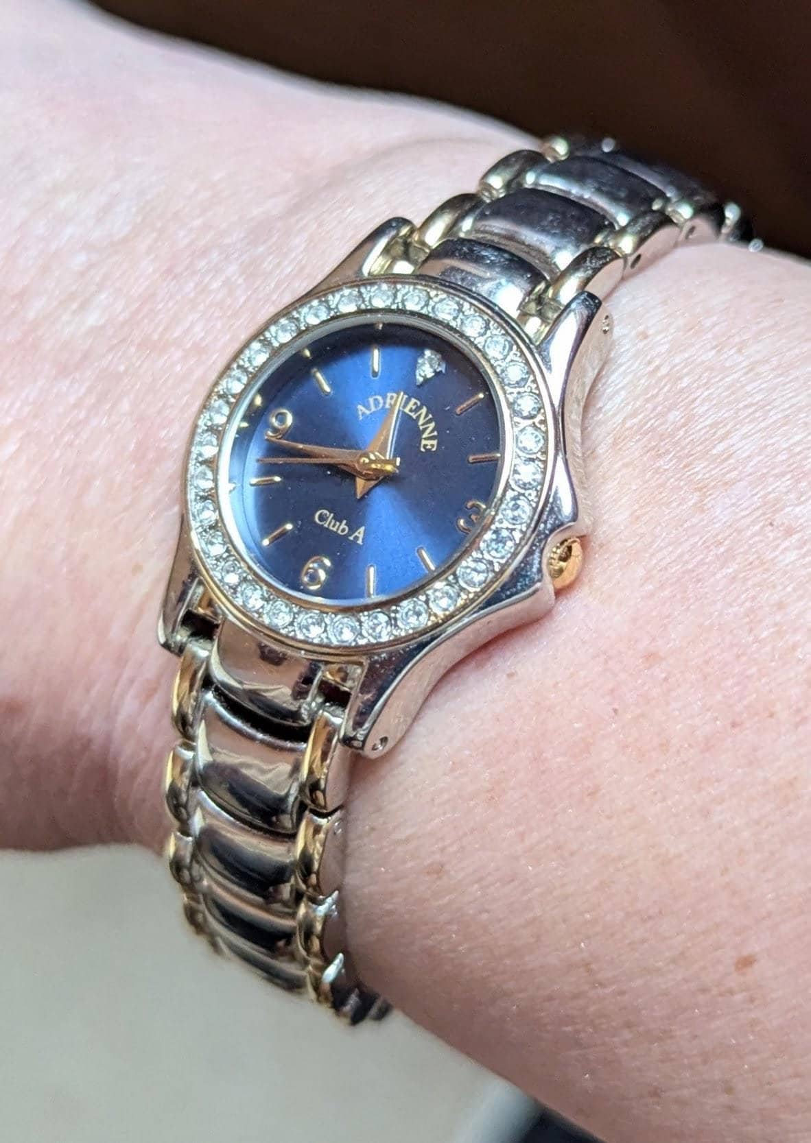 Adrienne watch silvertone w/crystals around face Real Collectibles by Adrienne | Accessories | Adrienne Watch  main image 2