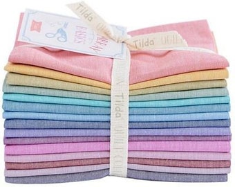 Tilda Chambray Basics Fat Quarter Bundle by Tilda designed by Tone Finnanger - Fat Quarter Precuts