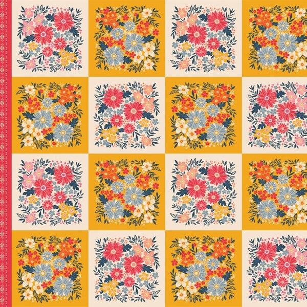 Opulent Swell Panel, The Flower Fields by Maureen Cracknell for Art Gallery Fabrics - Summer Floral Print Fabric - Cheater Quilt Panel