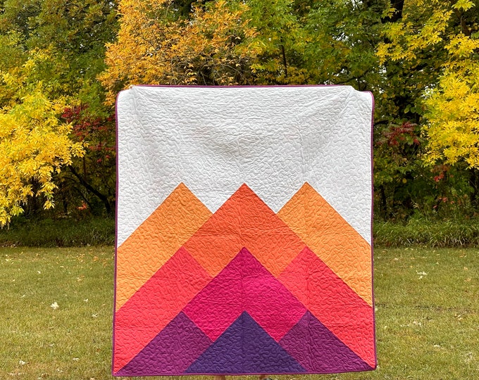 Misty Mountains Quilt Kit and Pattern in Sunset by Patchwork and