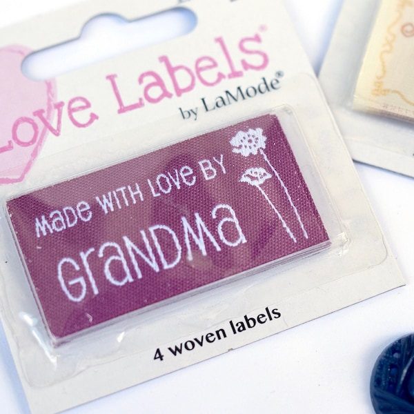 Made With Love By Grandma Iron on Labels - Label for Handmade Items - Quilt Sewing Label