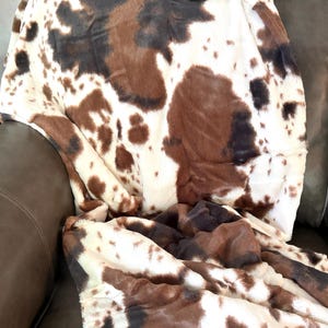 2 Yard Precut Luxe Cuddle® Pony Hide by Shannon Fabrics - Brown Cream Faux Animal Hide Minky Fabric - Faux Fur Pony Fabric