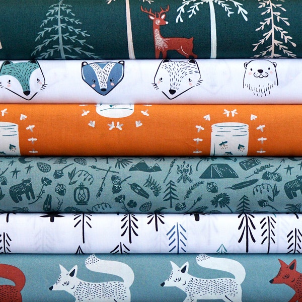 Pine Lullaby Campsite by Art Gallery Fabrics Bundle | Woodland fabric bundle | Baby Boy Nursery