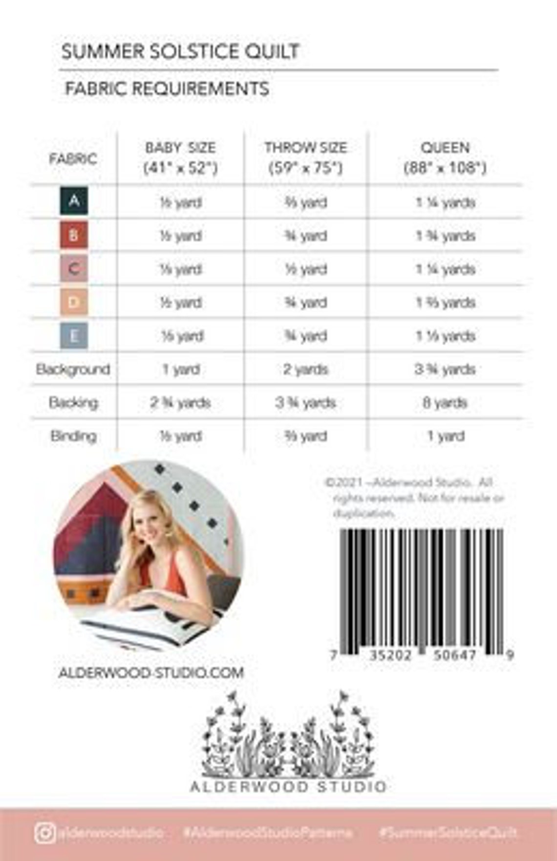 Summer Solstice Quilt Pattern by Alderwood Studio Mountain Etsy