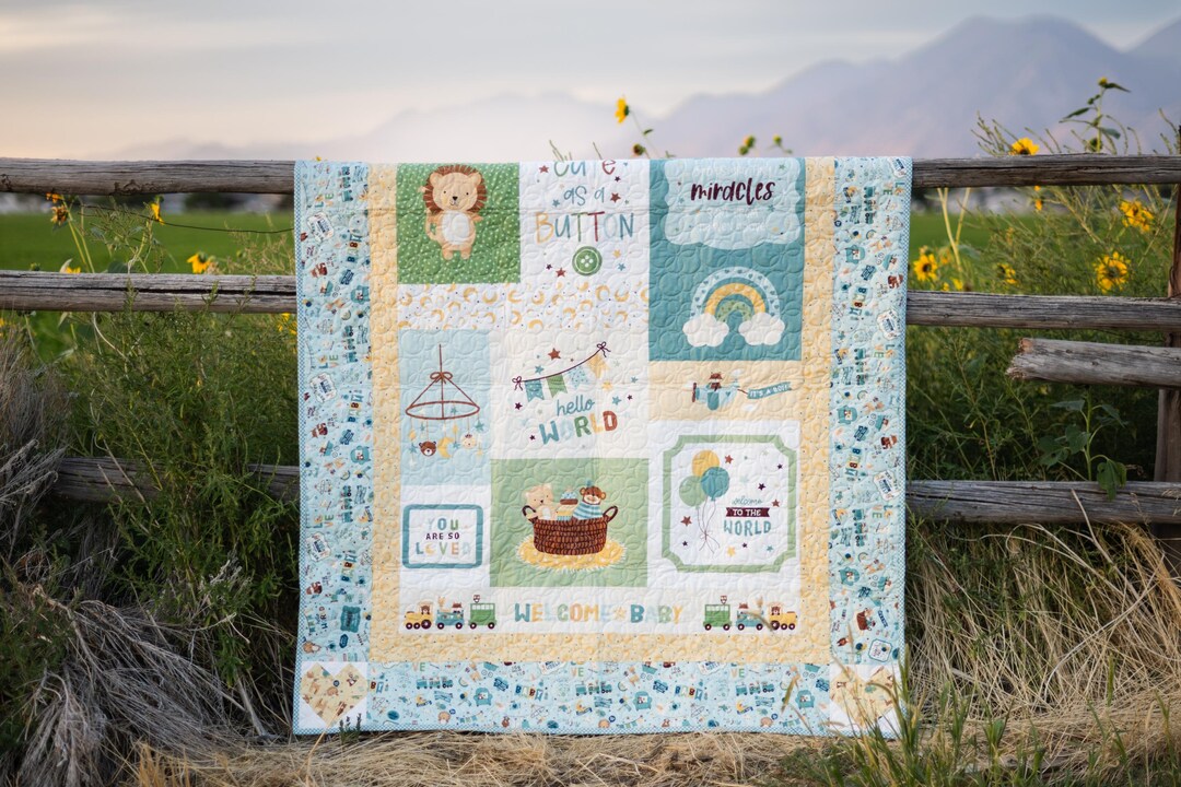 Baby Boy Panel Quilt Kit | Lori Whitlock Riley Blake Fabric - Etsy