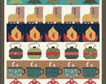 Love You S'More Quilt Pattern by Gracey Larson - Forest Camping Quilt Pattern - Easy Modern Quilt Kit