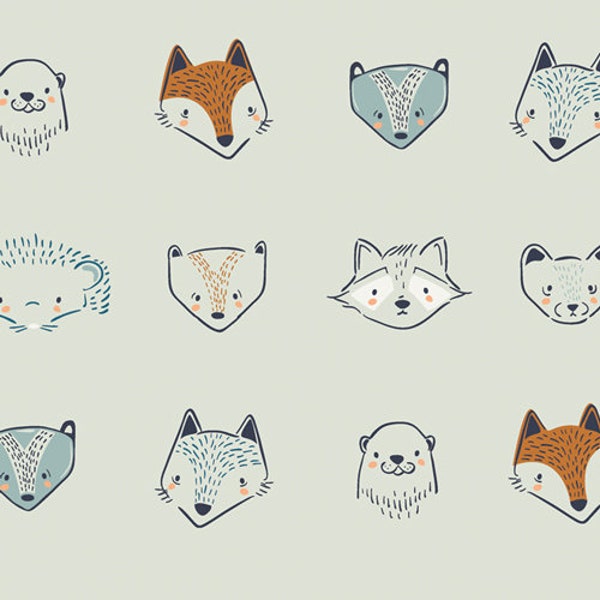 Furries Forester, Little Forester Fusion by Art Gallery Fabrics -  Forest Critters Fox Fabric