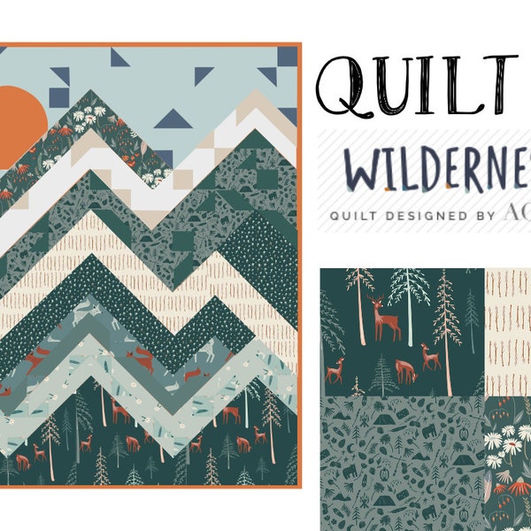 Wilderness Quilt Kit in Campsite by Art Gallery Fabrics - Mountains Range Quilt Kit