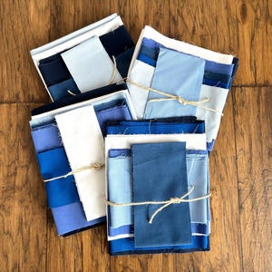 Blue Kona Cotton Fabric Remnants