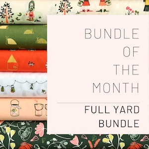 Full Yard Fabric Bundle of the Month Subscription Box - Fabric Stash Monthly Subscription - Mother's Day Gift Box for Quilters