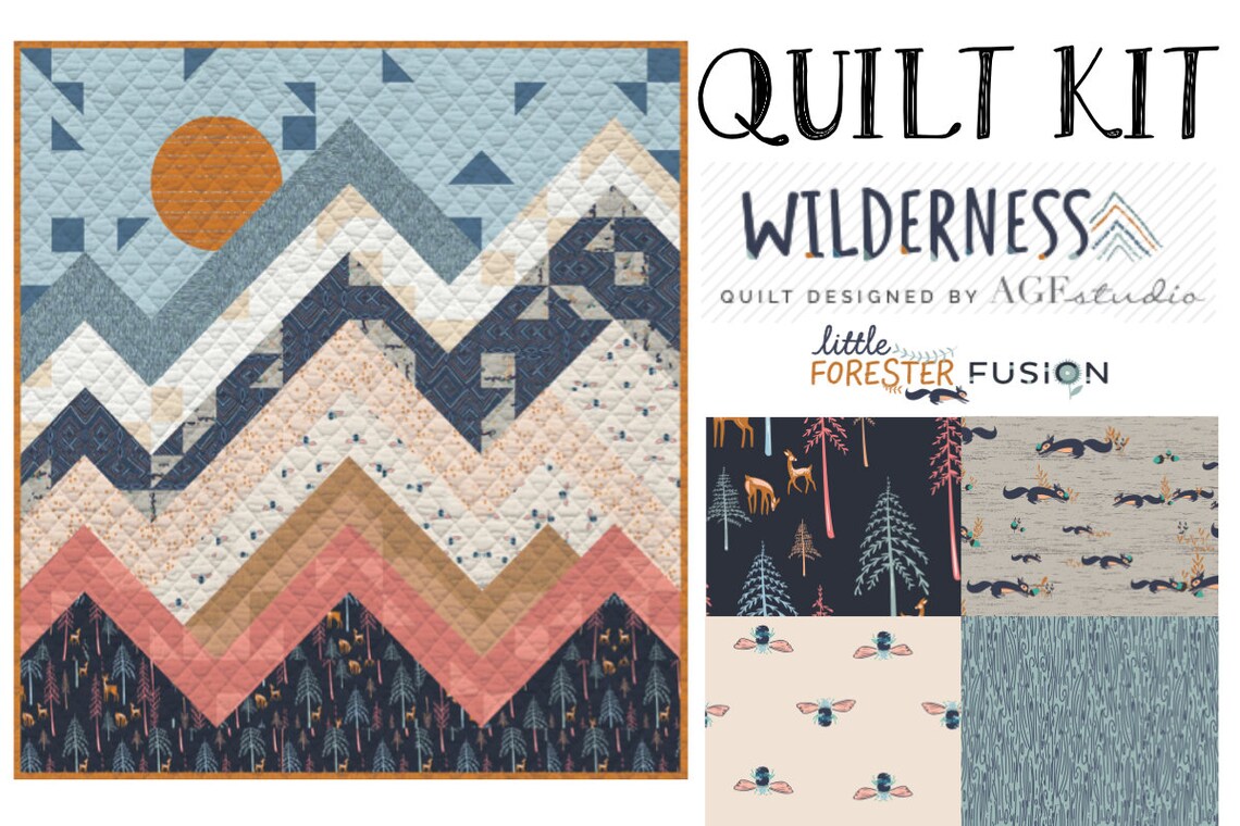 Wilderness Quilt Kit Little Forester Fusion Quilt Kit by Art Etsy