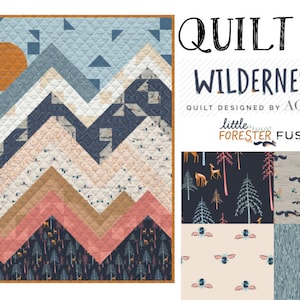 Wilderness Quilt Kit - Little Forester Fusion Quilt Kit by Art Gallery Fabrics - Mountains Range Quilt Kit