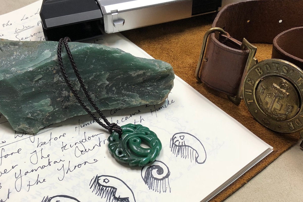 Real Jade Lara Croft Necklace from Tomb Raider